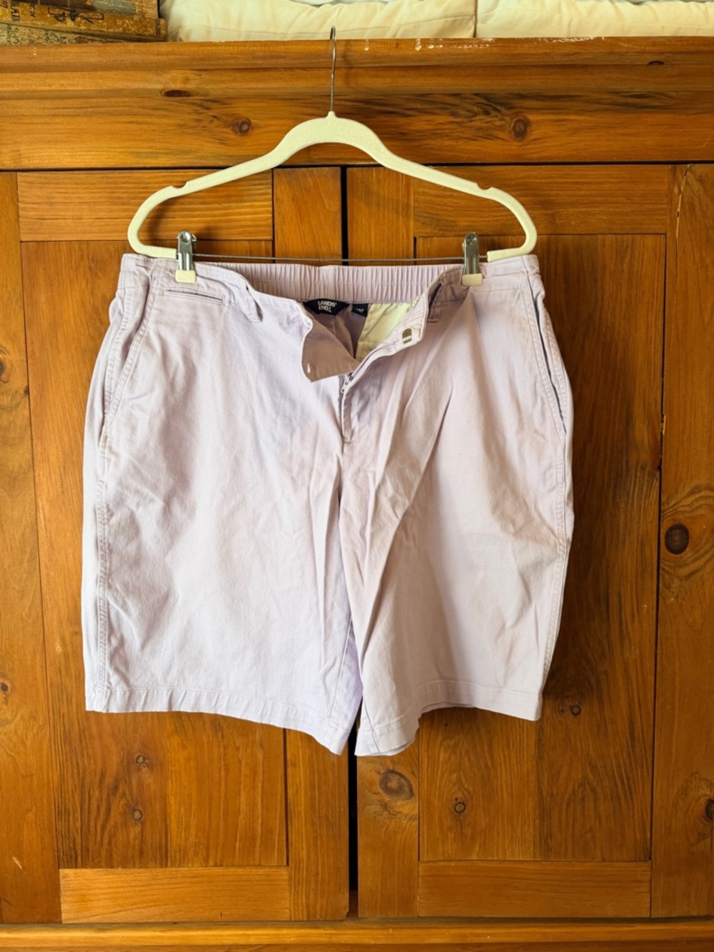 Lands' End Lilac Elastic Waist Shorts
